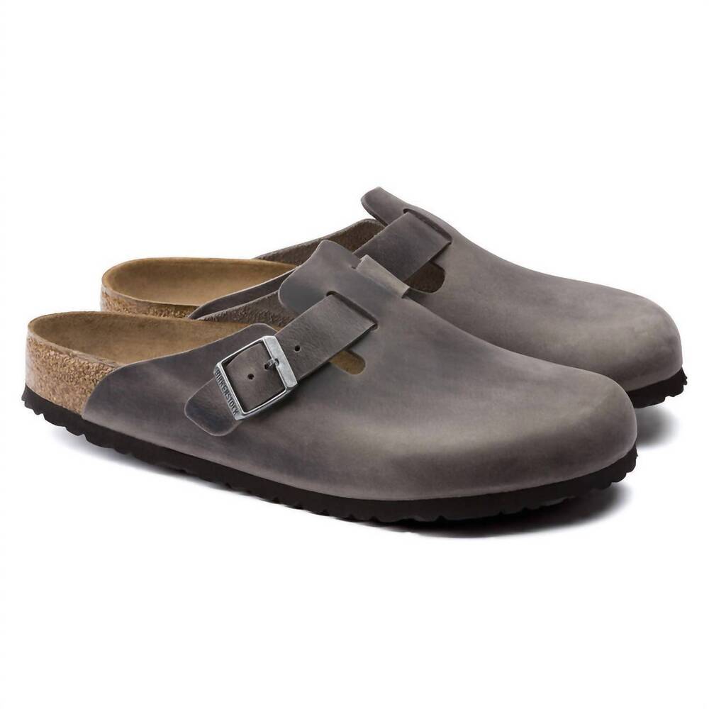 NEW BIRKENSTOCK unisex - boston leather clog in iron